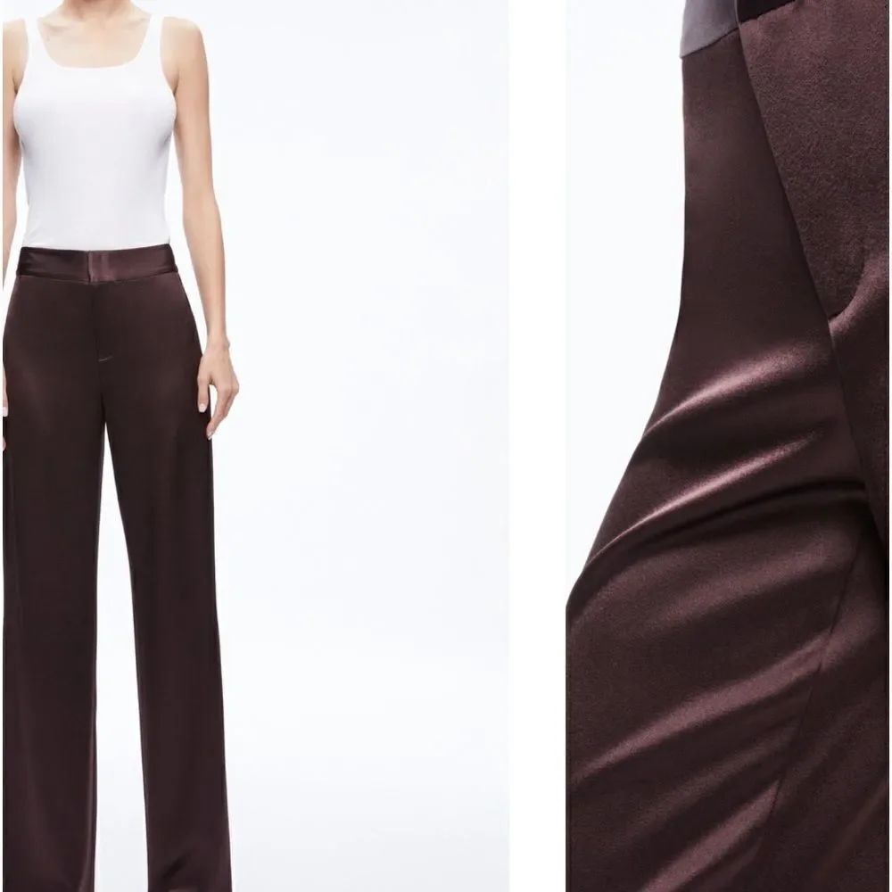Alice + Olivia Women's JC WIDE LEG SIDE SLIT PANT Pants size 8  $395 - Picture 7 of 8